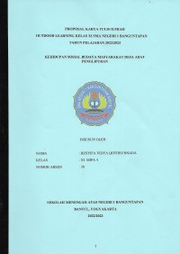 Kehidupan Sosial Budaya Masyarakat Desa Adat Penglipuran
