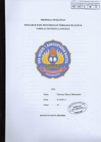 Pengaruh Suhu Penyimpanan Terhadap Kulaitas Cokelat di Cocoa Land Bali