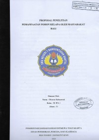 Pemanfaatan Pohon Kelapa Oleh Masyarakat Bali